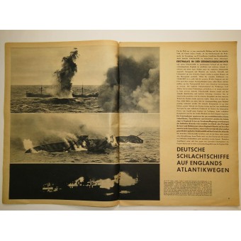 Die Wehrmacht, Nr.8, 9 de abril de 1941, Deutsche Schlachtschiffe auf de Inglaterra Atlantikwegen. Espenlaub militaria